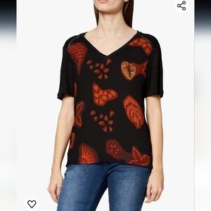 Scotch & Soda women's linen blend floral short sleeves top size S